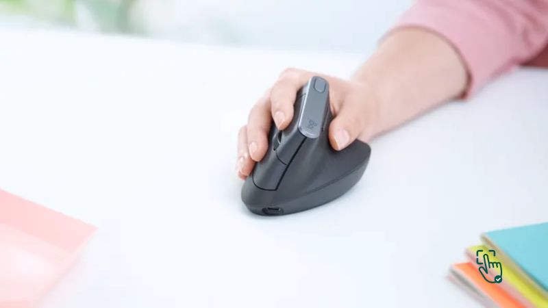 Vertical Mouse on desk, Logitech MX Vertical, ergonomic mouse, Anker Ergonomic @ pickoutright.com