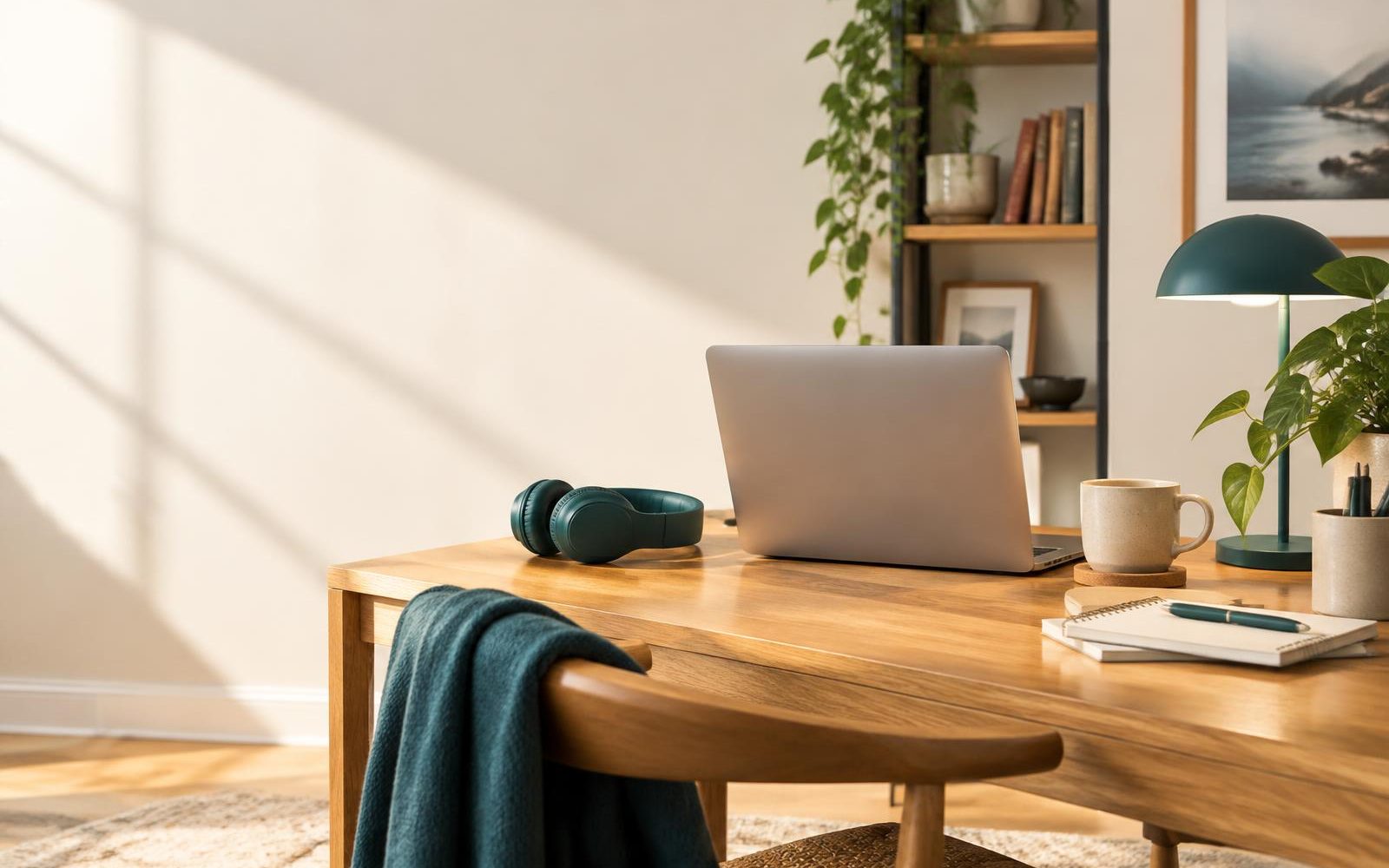 Bright home workspace